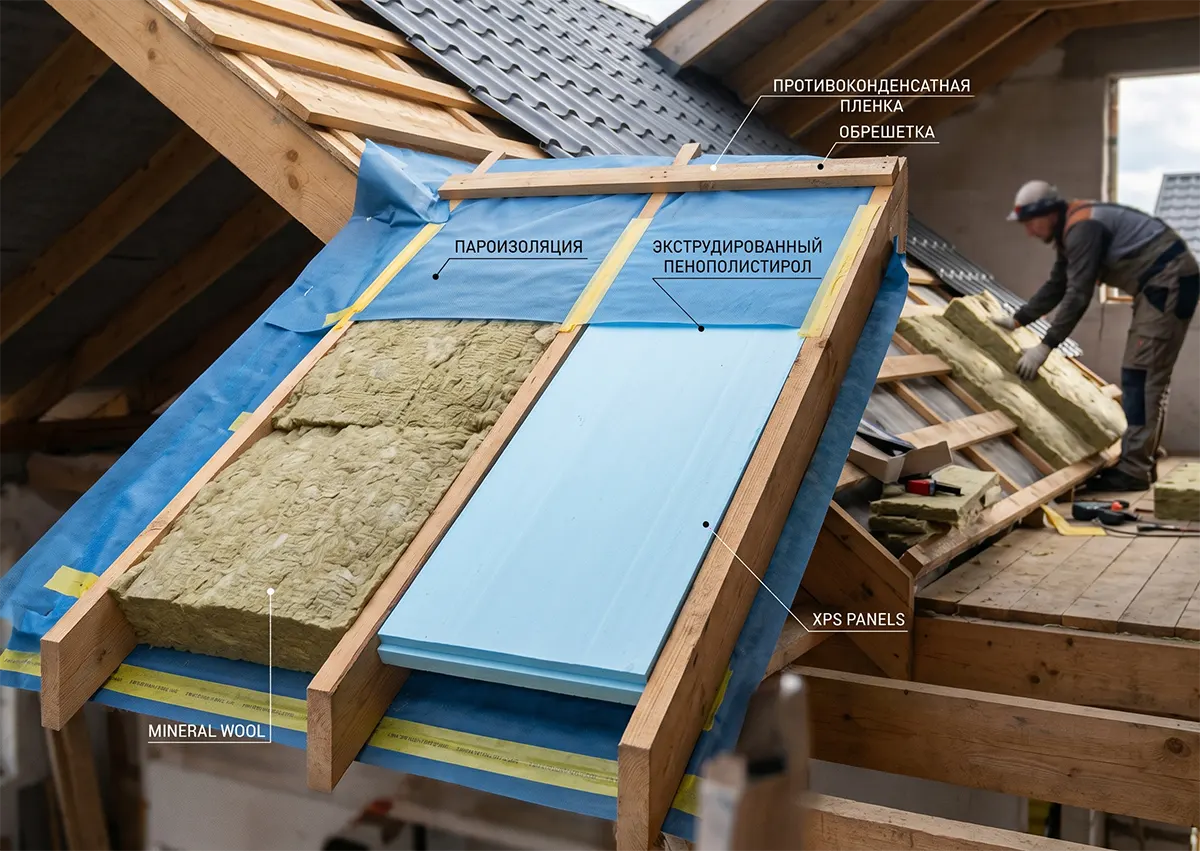 Як правильно утеплити скатну покрівлю: порівняння матеріалів