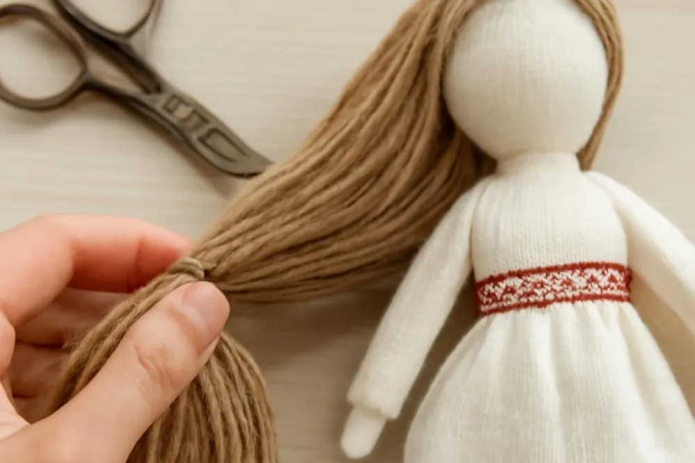 Як зробити волосся для ляльки-мотанки власноруч